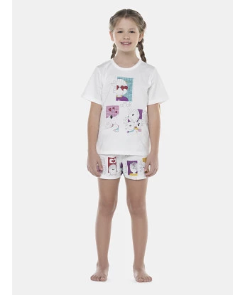 Pijama Feminino Kids Manga Curta e Short
