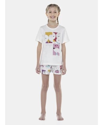Pijama Feminino Kids Manga Curta e Short