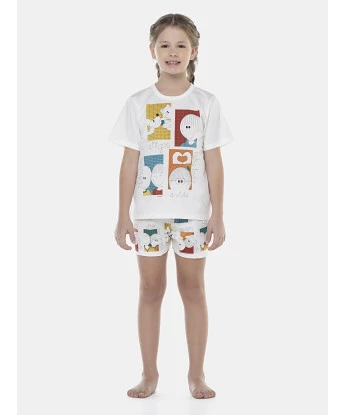 Pijama Feminino Kids Manga Curta e Short