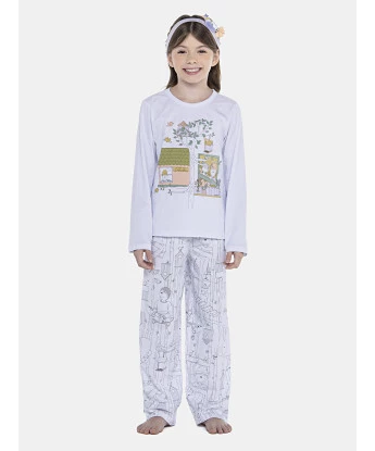 Pijama Feminino Kids Manga Longa e Calça