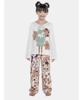Pijama Feminino Kids Manga Longa e Calça