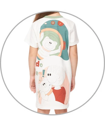 Camisão Pijama Feminino Infantil manga curta Pat e Nina