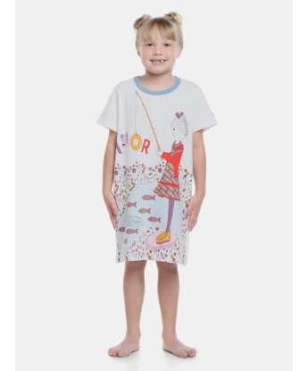 Pijama Sonhart Infantil Camisão Feminino manga curta Pat