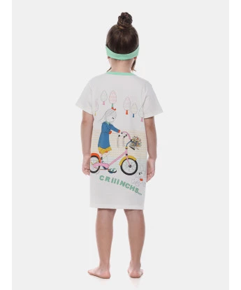 Sonhart Pijama Camisão Feminino Infantil Manga Curta Pat e Ted