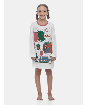 Camisão Pijama Infantil Manga Longa Estampa Pat
