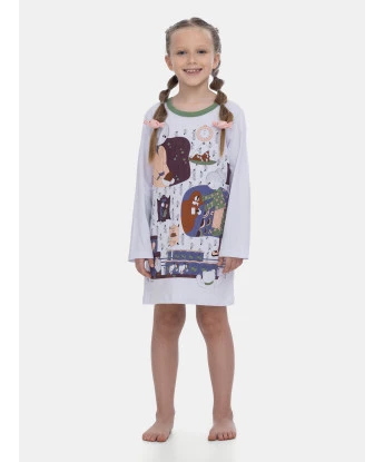 Pijama Infantil Feminino Camisão Manga Longa Pat