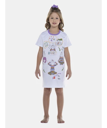 Camisão Feminino Kids Manga Curta