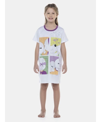 Camisão Feminino Kids Manga Curta