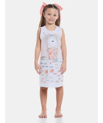 Pijama Camisola regata Feminino Infantil Feminina Pat     