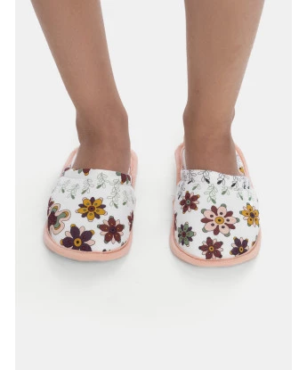 Pantufa Fechada Feminina Infantil Estampa Floral
