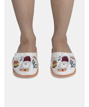 Pantufa Feminina Kids Fechada Com Estampa Local 