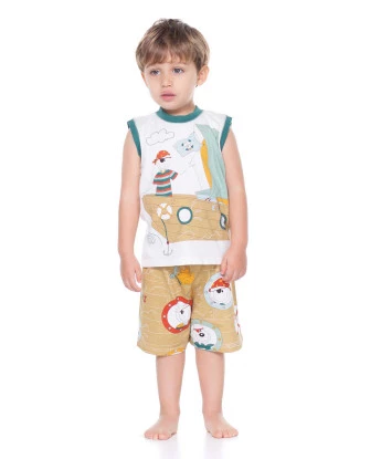 Conjunto Masculino Baby Regata Machão e Bermuda