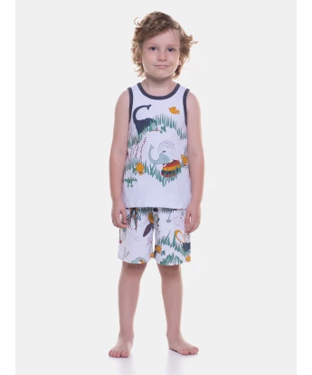 Pijama Masculino Infantil regata e bermuda