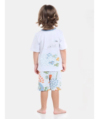 Pijama manga curta e bermuda 