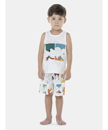Pijama Masculino Baby Regata e Bermuda
