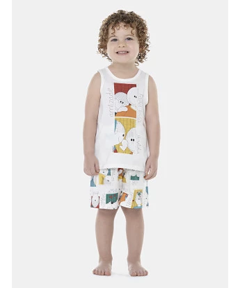 Pijama Masculino Baby Regata e Bermuda