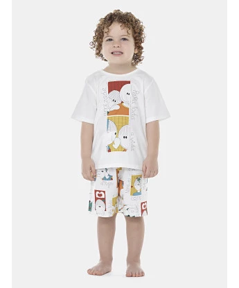 Pijama Masculino Baby Manga Curta e Bermuda