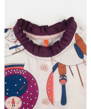 Comprar Pijama Macacão Feminino Infantil manga longa Botões Estampado