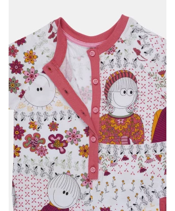 Macacão Manga Longa Com Botões Feminino Infantil Estampado