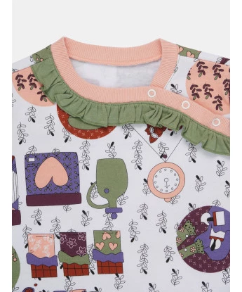 Pijama Macacão Feminino Infantil Manga Longa Tic-Tac Annie e Ted