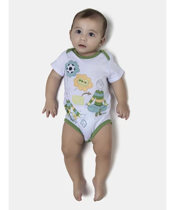 Kit Body Masculino Bebe Manga Curta