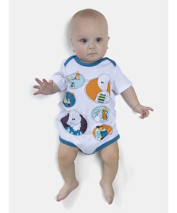 Kit Body Masculino Bebe Manga Curta