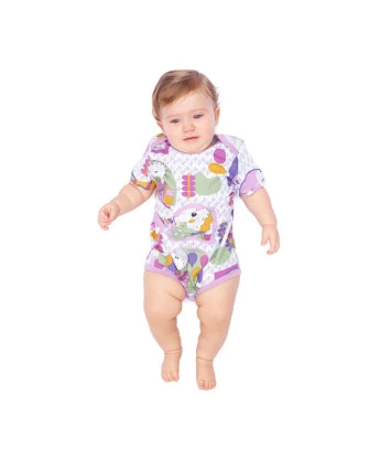 Kit Body Feminino Bebe Manga Curta 