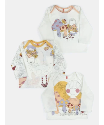 Kit Pagão Bebê Menina Manga Longa Estampado