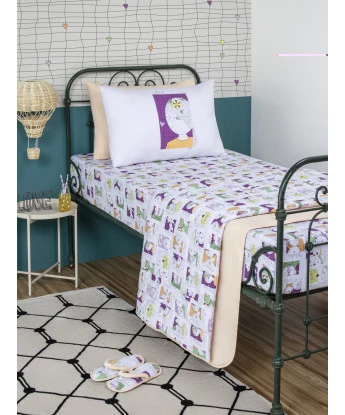 Lençol Elástico com Fronhas Solteiro Feminino