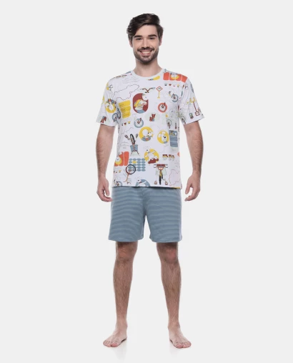 Pijama Manga Curta e Short