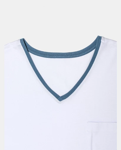 Pijama Masculino Adulto Manga Curta e Short Decote V