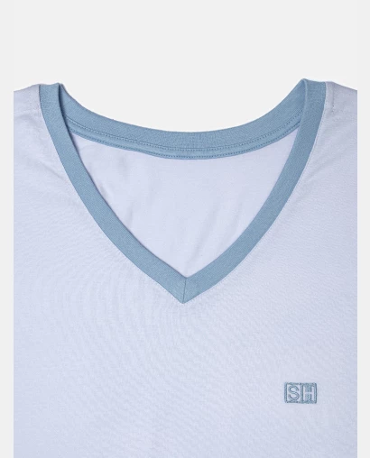 Pijama Masculino Adulto Manga Curta e Short Decote V