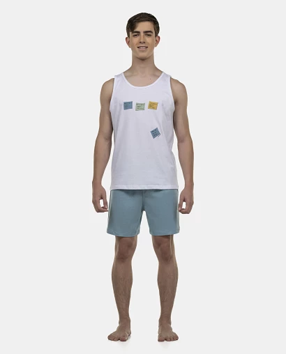 Pijama Masculino Adulto Regata e Short 