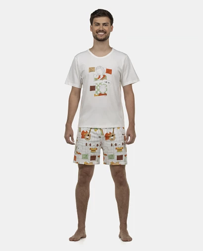 Pijama Masculino Adulto Manga Curta e Short