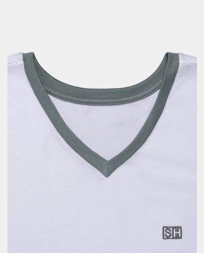 Pijama Masculino Adulto Manga Curta Decote V e Short 