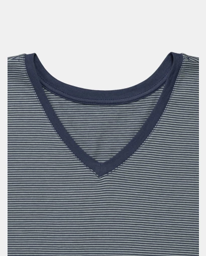 Pijama Masculino Adulto Manga Curta Decote V e Short 