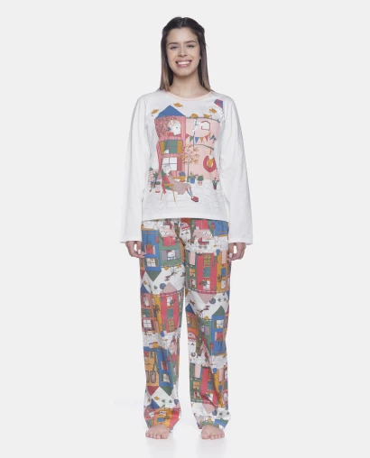 Conjunto Feminino Adulto Manga Longa e Calça