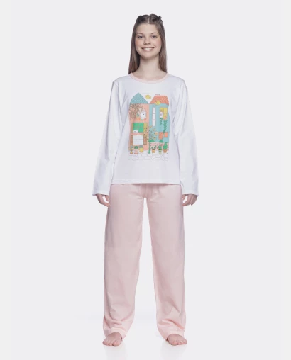 Conjunto Feminino Adulto Manga Longa e Calça