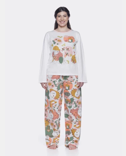 Conjunto Feminino Adulto Manga Longa e Calça