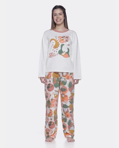 Conjunto Feminino Adulto Manga Longa e Calça
