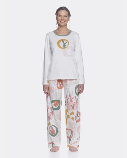 Conjunto Feminino Adulto Manga Longa e Calça