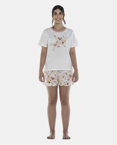 Pijama Feminino Adulto Manga Curta e Short