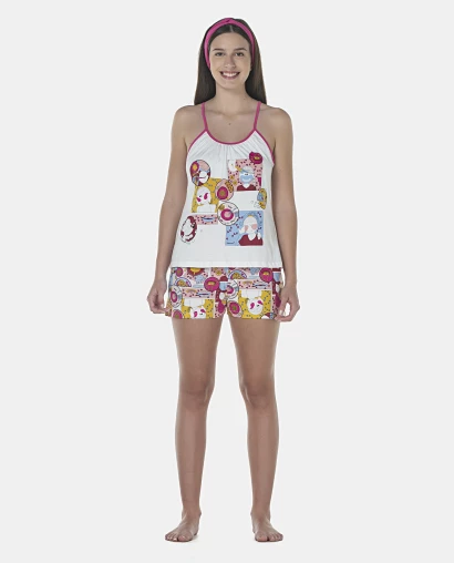 Pijama Feminino Adulto Alça e Short