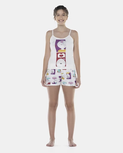 Pijama Feminino Adulto Alça e Short