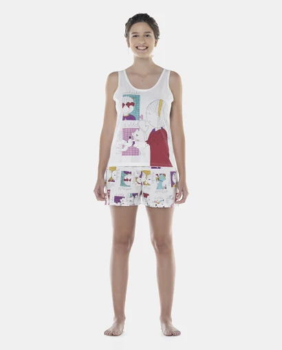 Pijama Feminino Adulto Regata e Short