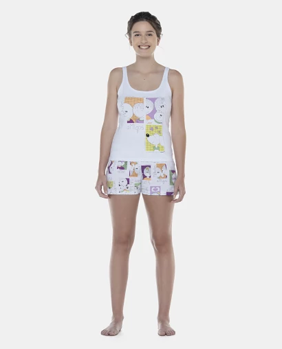 Pijama Feminino Adulto Regata e Short