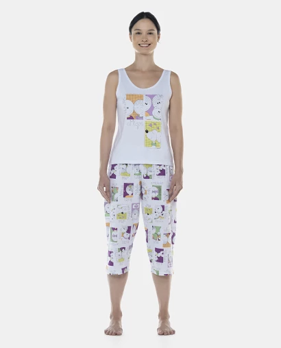 Pijama Feminino Adulto Regata e Corsário