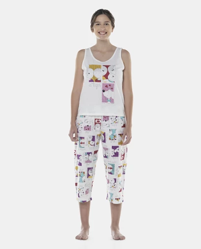Pijama Feminino Adulto Regata e Corsário