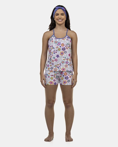 Pijama Feminino Adulto Alça e Short