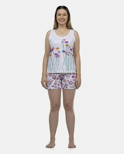 Pijama Feminino Adulto Regata e Short
